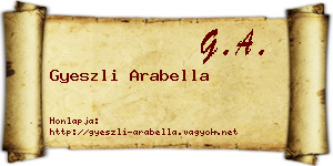 Gyeszli Arabella névjegykártya